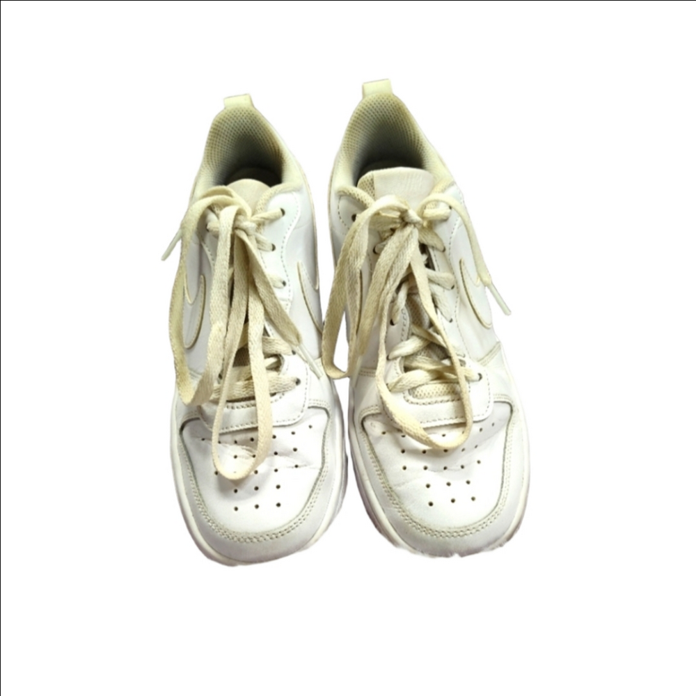 Nike Air Force 1 Mid White Leather Lace Up Shoes Size 6 - Picture 2 of 11